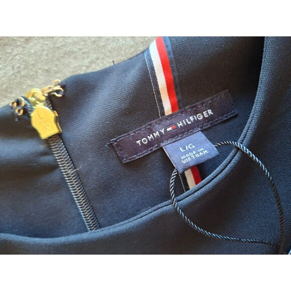 Tommy Hilfiger Angela Shift Knee Dress, Size Large, Navy, NWT, MSRP $99.50 - Picture 6 of 10